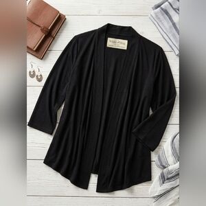 White Stag | Classic Black Open-Front Cardigan
